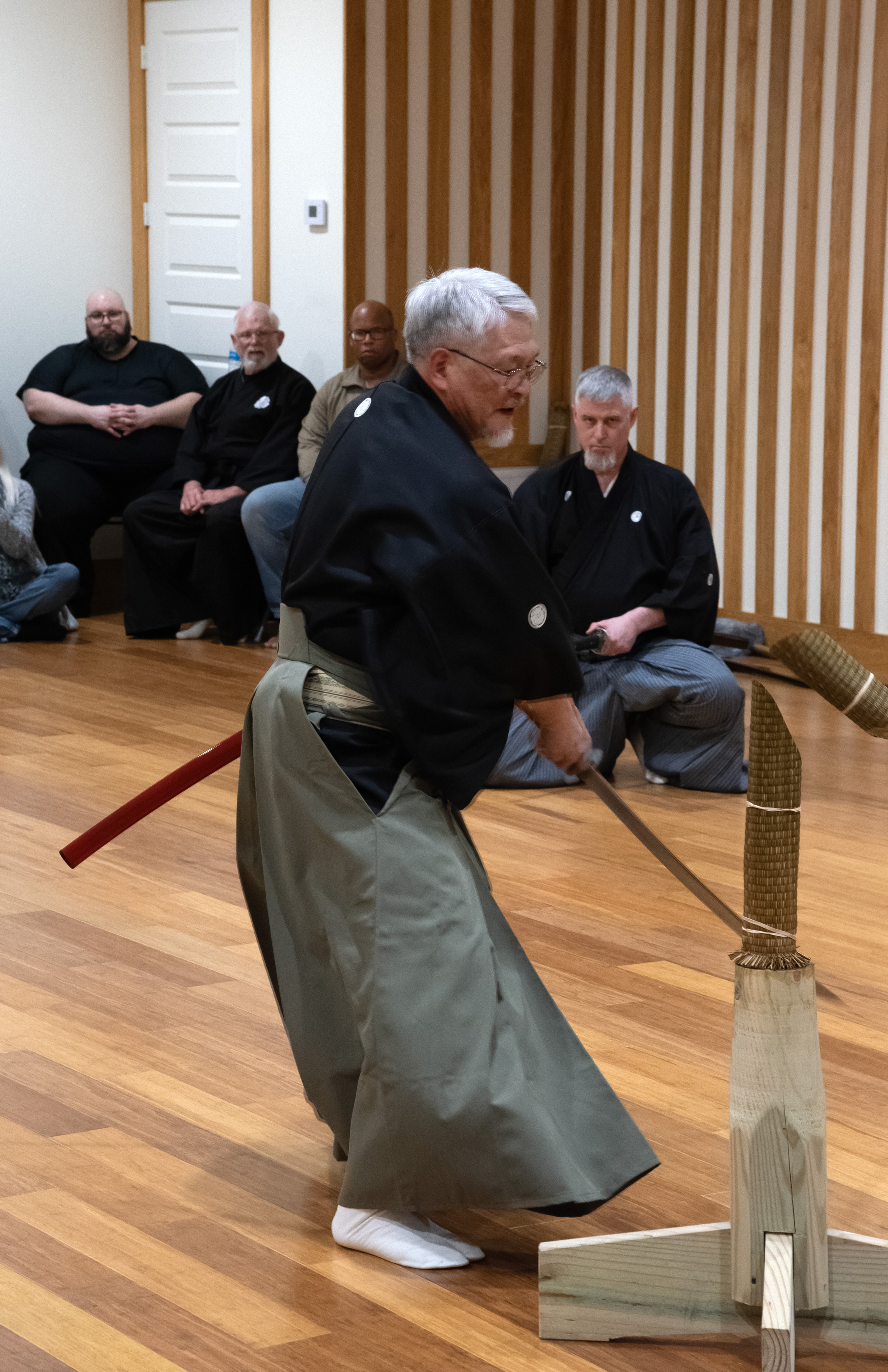 Nomura Sensei performing Shiho Barai.