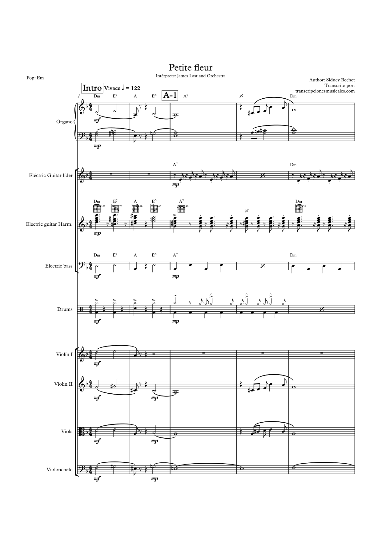 Petite fleur - Partitura hoja 1 Petite fleur - Partitura hoja 1