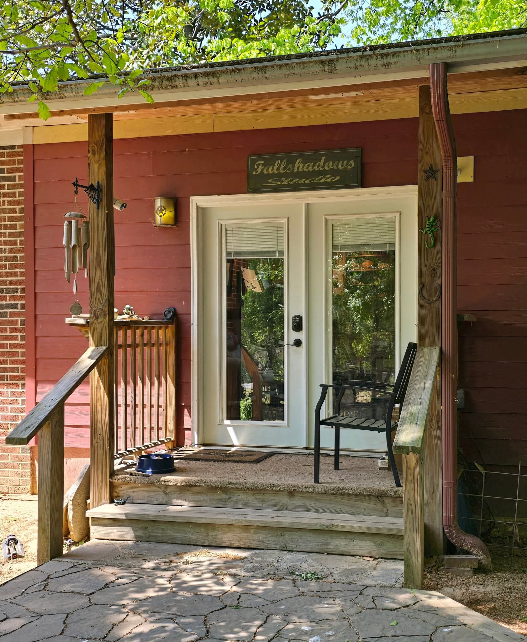 French doors and studio porch