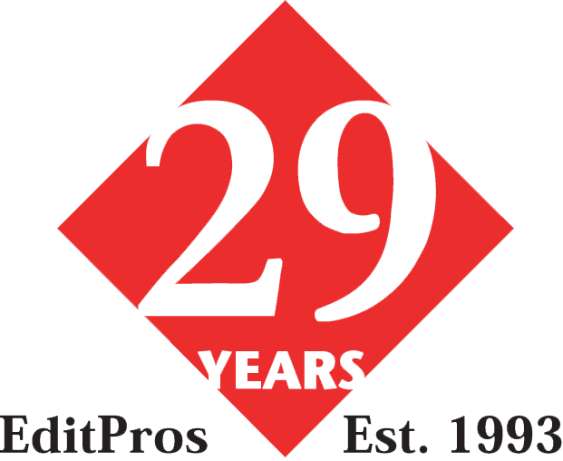 EditPros 29-year diamond-shaped emblem