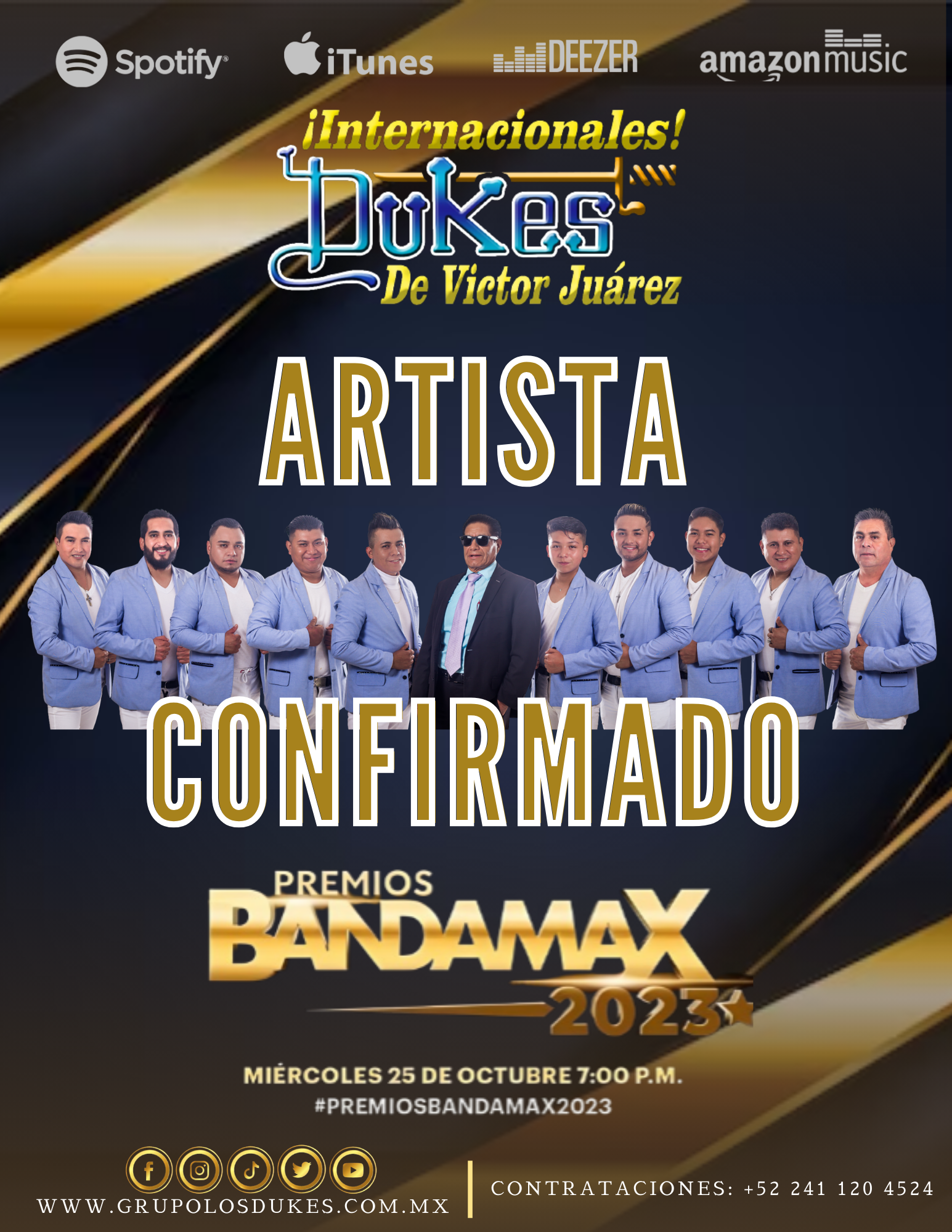 Confirmamos nuestra asistenta el próximo miércoles 25 de octubre 2023 en los Premios Bandamax 2023