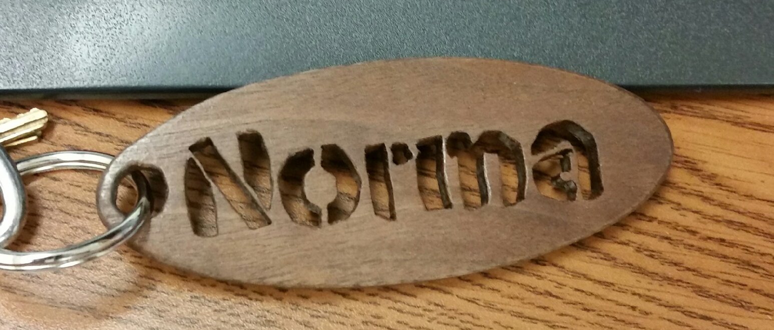 Black Walnut personalized key ring... $20.00  I have other species of hardwood, please inquire...