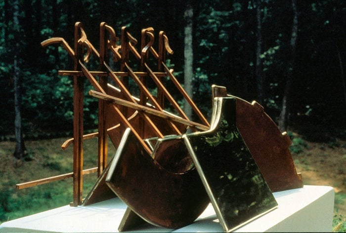 Redemption Song - 1983, Fabricated Bronze and Steel Cladding   36” x 40” x 30”

