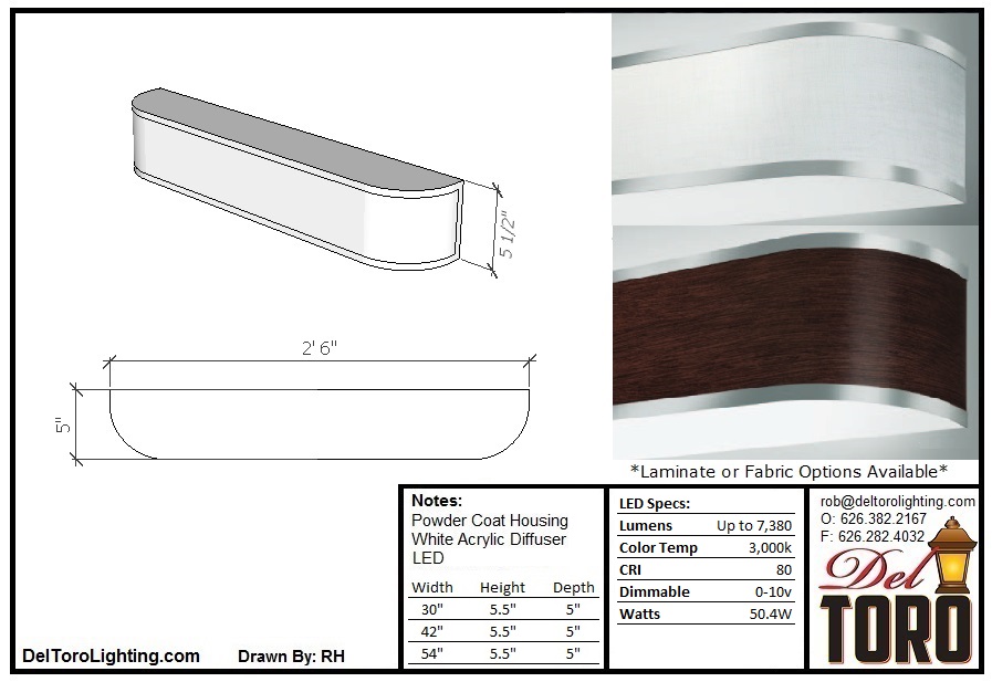 310W-Laminated Vanity Wall Sconce
