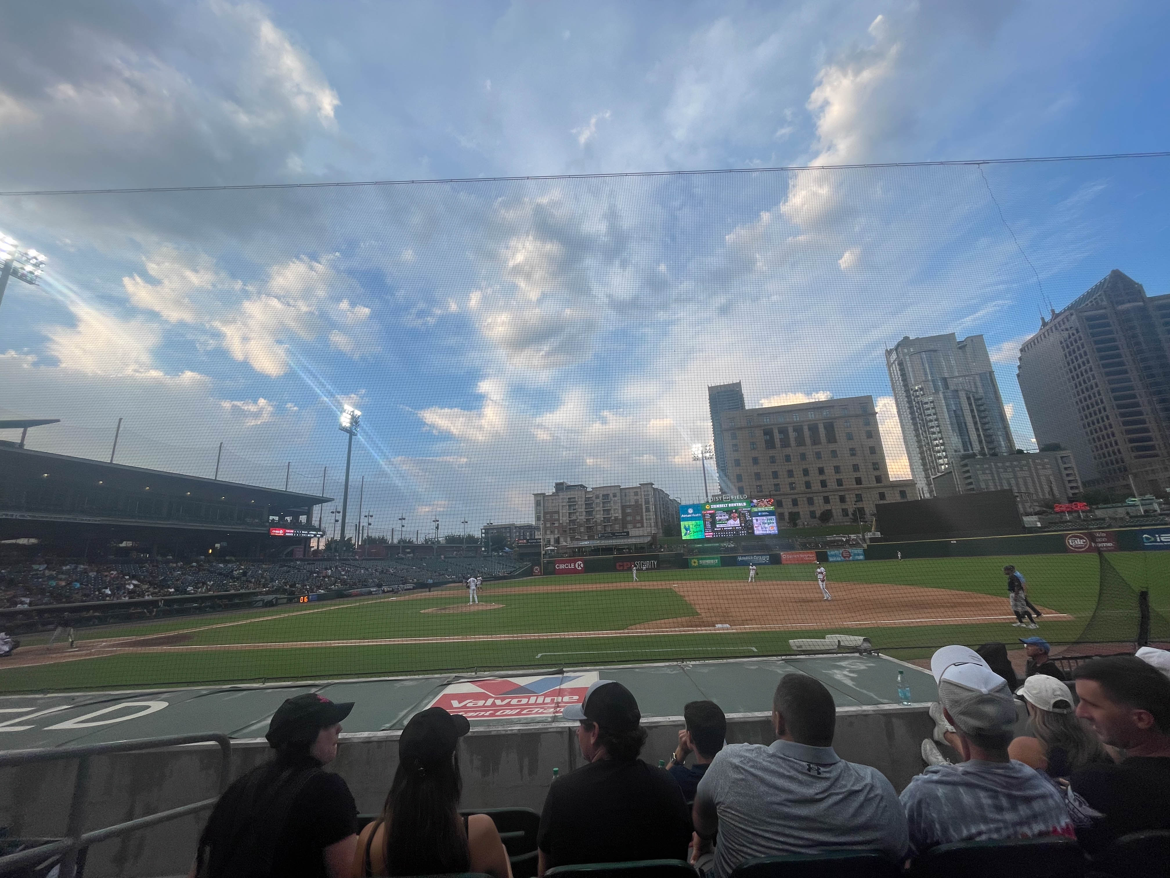 We went to a Charlotte Knights minor league baseball game
