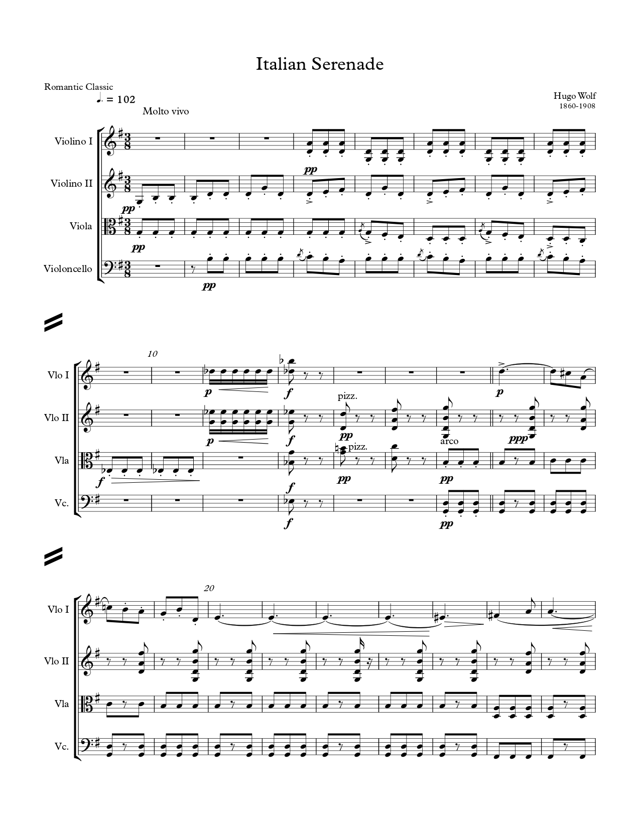 Italian Serenade - sheet music page 1
