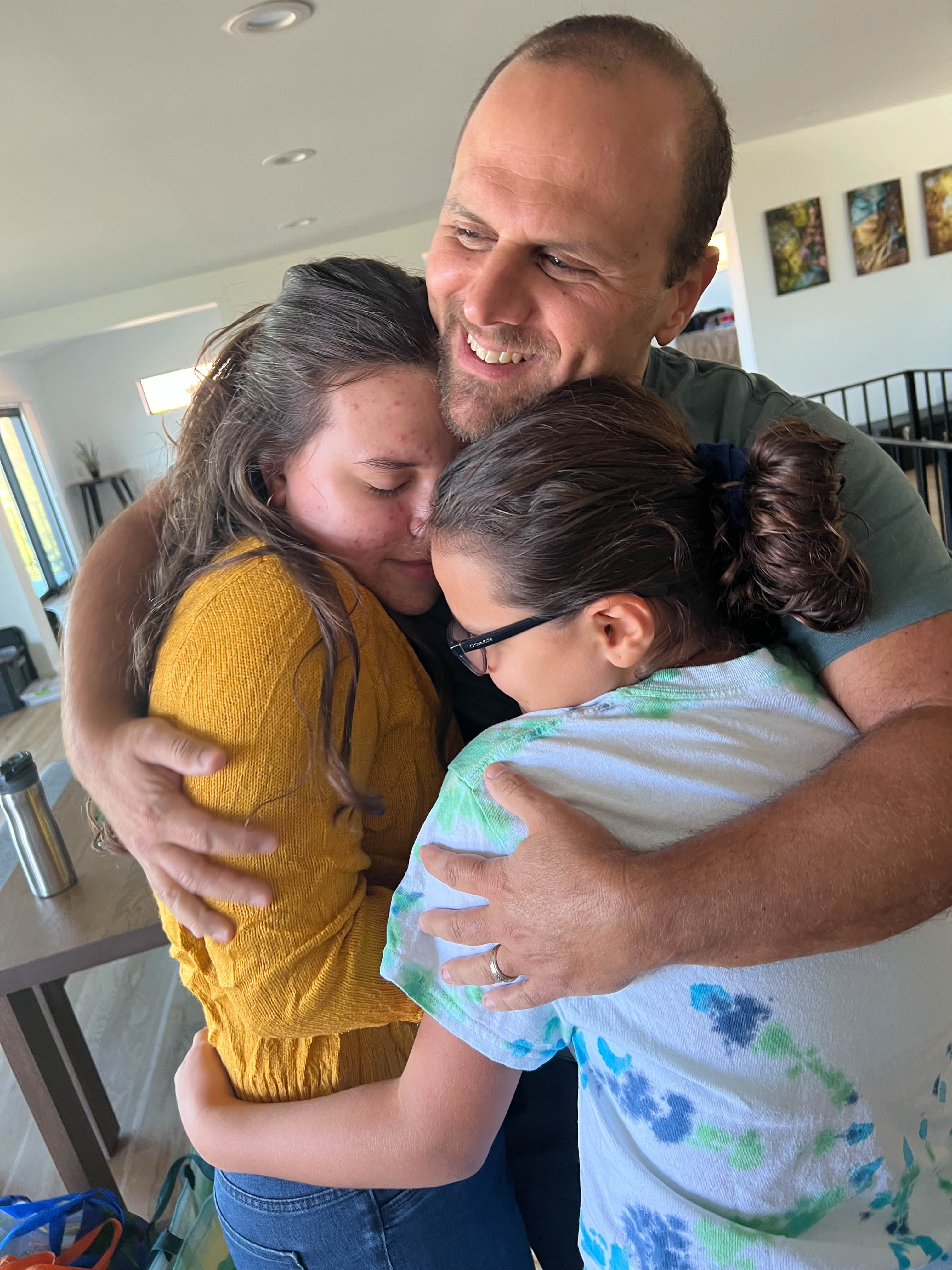 Daddy is back home, and healthy again.