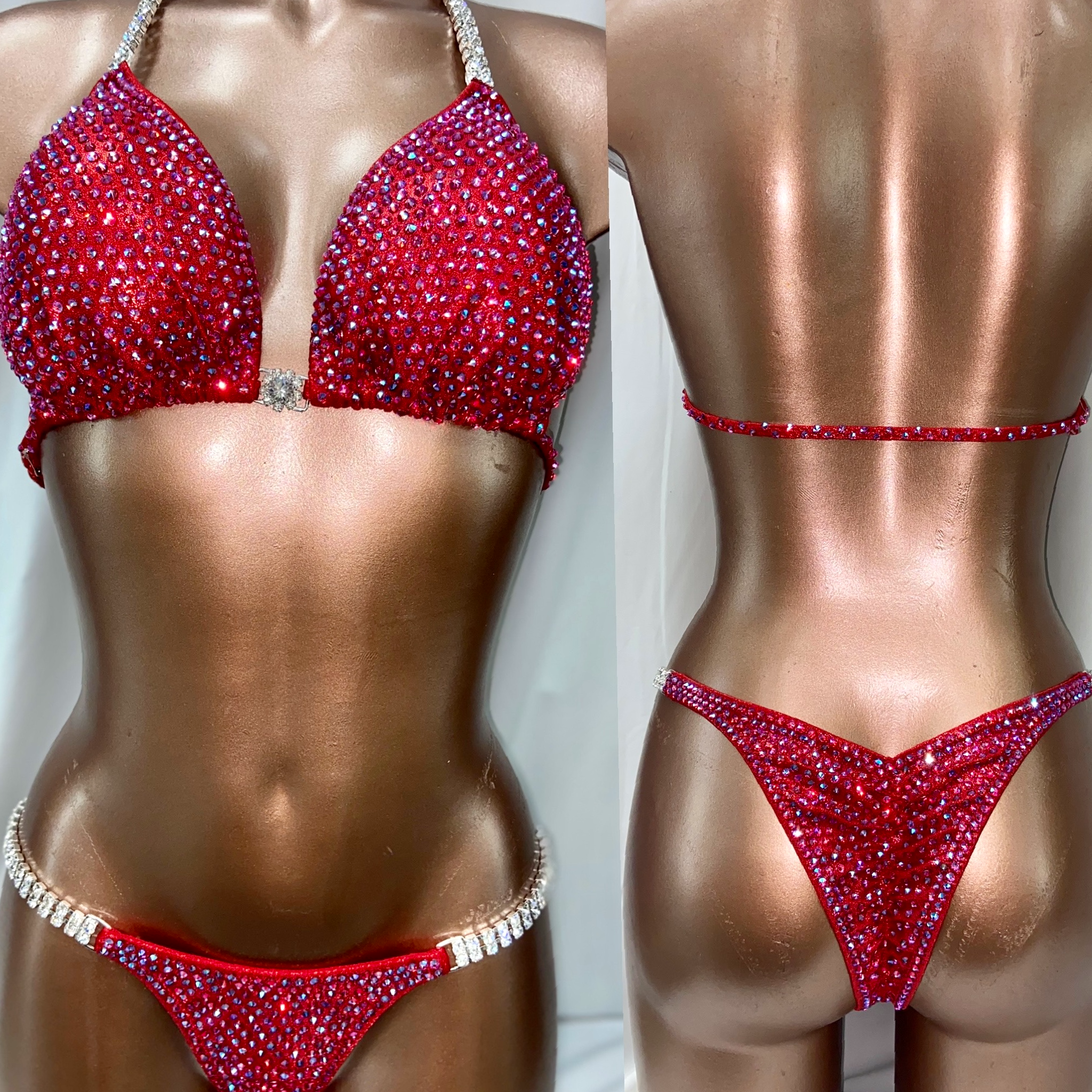 $700-$900 
Red frost covered in one color shimmer stone