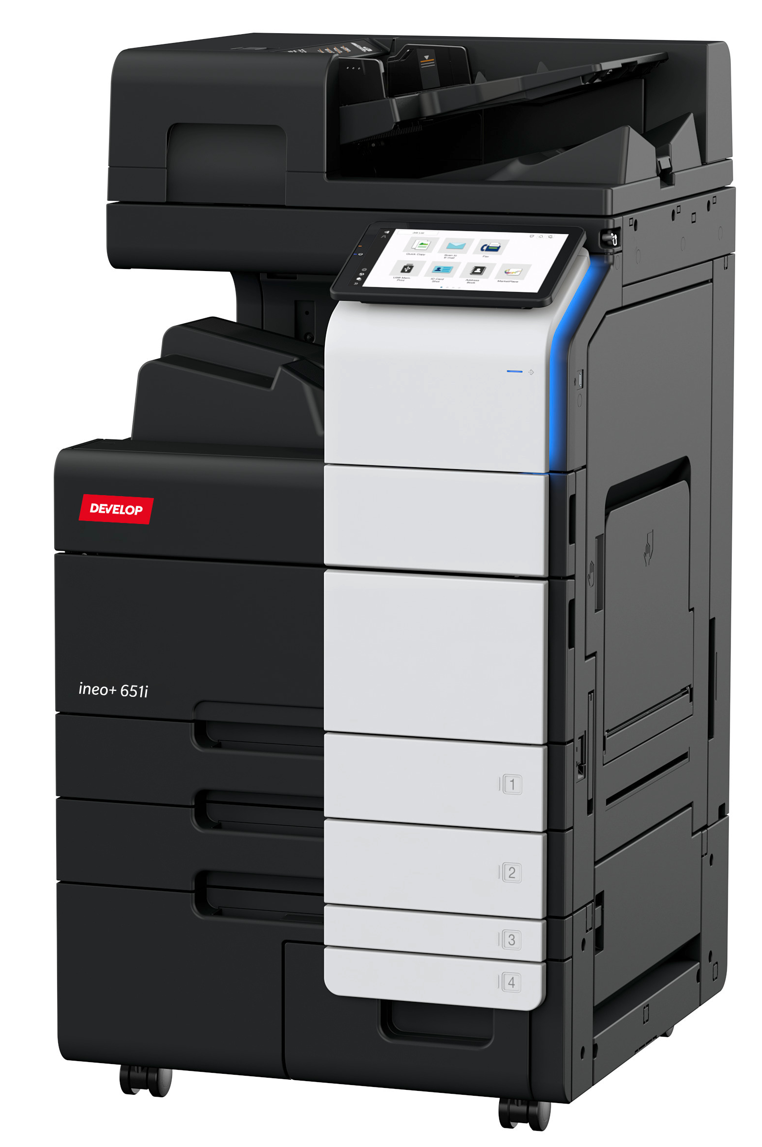 Develop Ineo+450i with
DF713 Dual Scan
PC216 Additional Paper  Trays
FS539SD Booklet Maker
