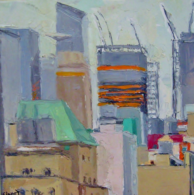 Levant, Hudson Yards and Edge Sky Deck, 8x8 Oil