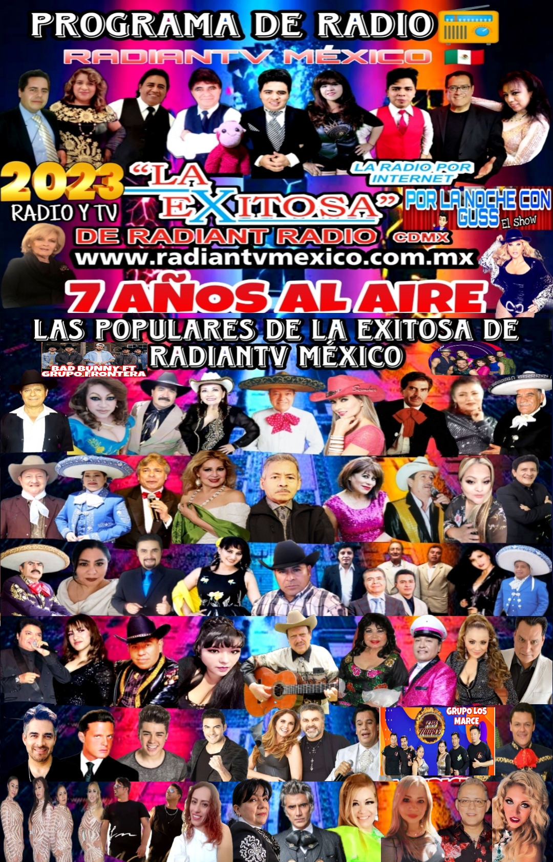 LA EXITOSA DE RADIANTV MEXICO 2023 ANIVERSARIO 7 LAS POPULARES ALEX RODRIGUEZ GUSS RODRIGUEZ ARCE ALEX ANTA