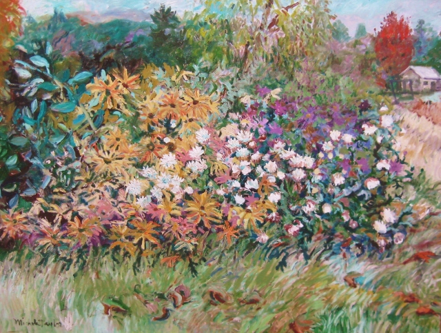 Taylor, Golden Chrysanthemums, 36x48 Oil