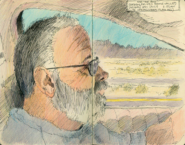 Gordon drives Dome valley - with the boss