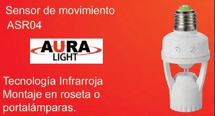 Sensor de movimiento Portabombi-
lla 360° Cobertura 6m2   Cod: 18031