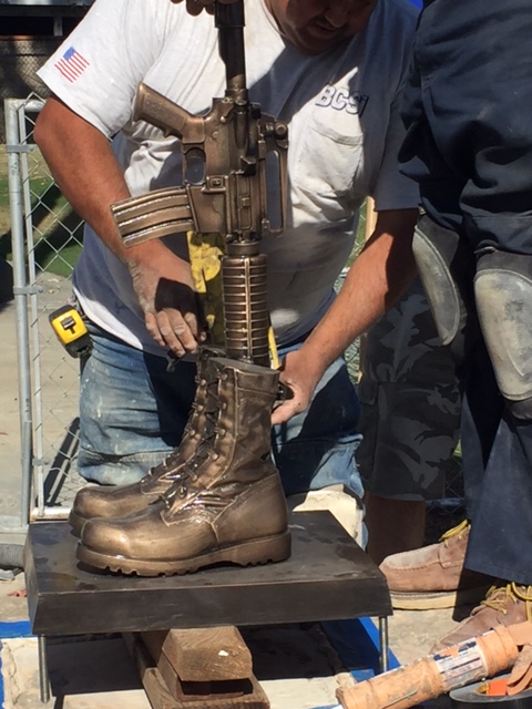 Bronze Field Cross. Installation.