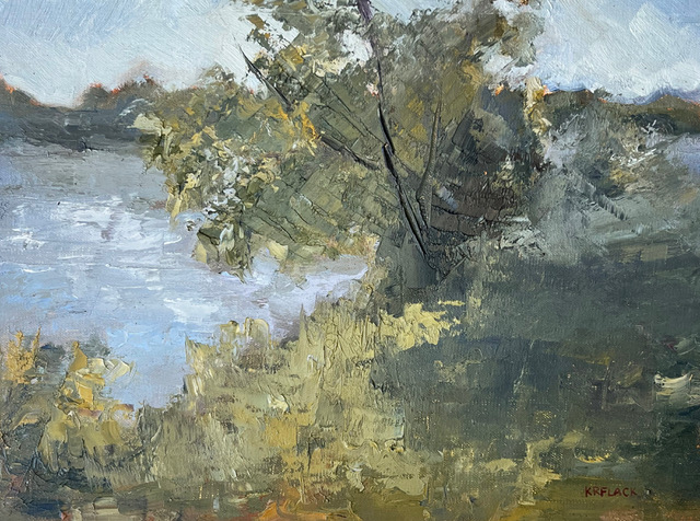 Flack, Going to the River, 9x12, Oil