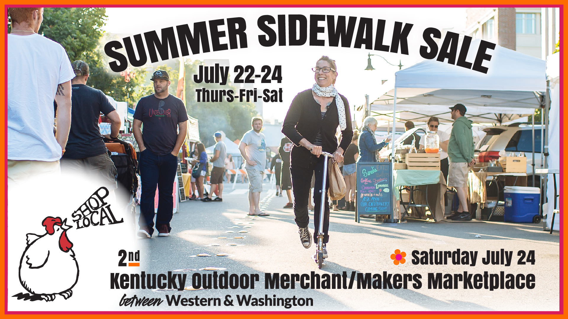 Summer Sidewalk Sale &
 Kentucky St Marketplace
July 2022, Date TBD
