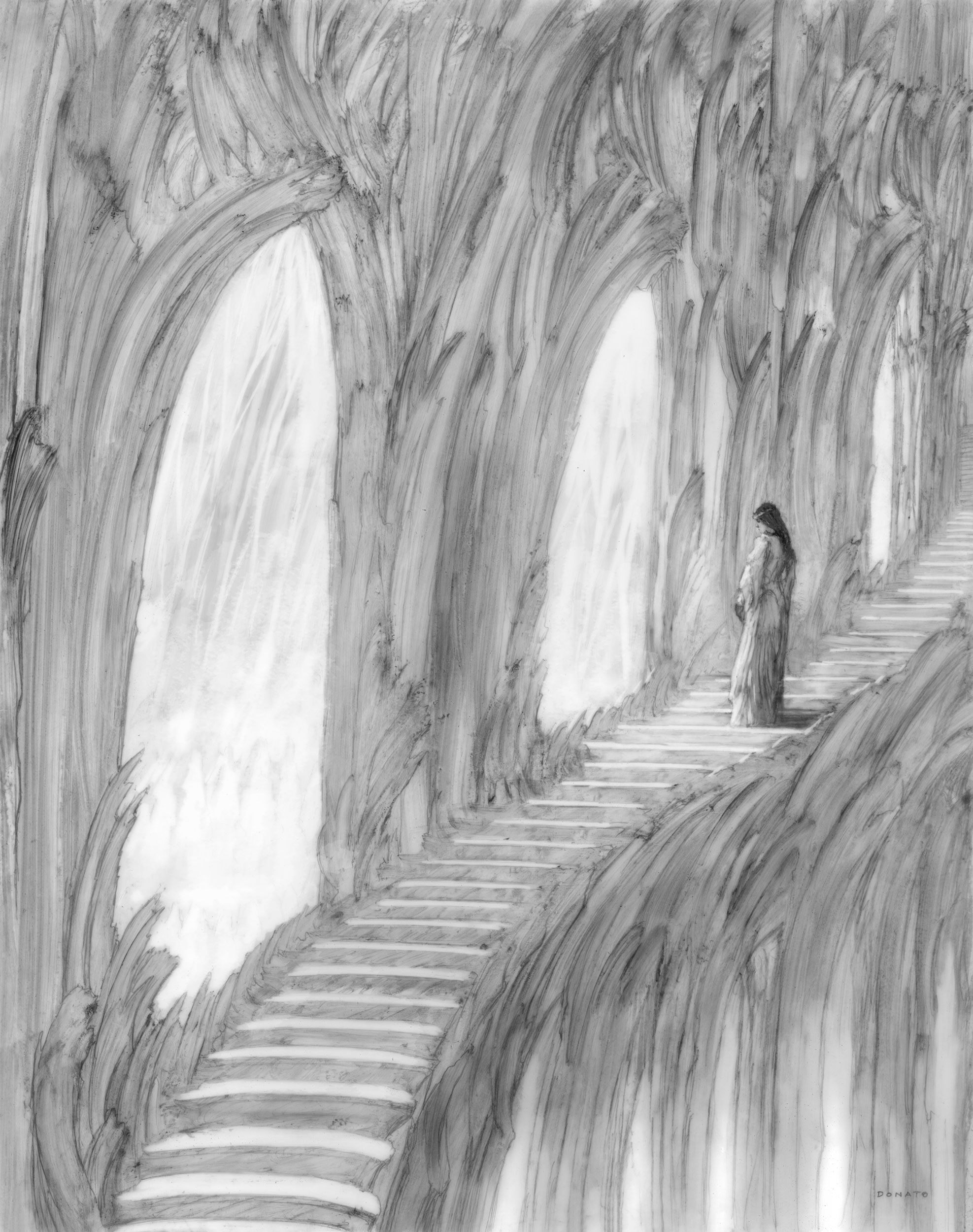 Spinning Silver - The Mountain
14" x 11". Graphite on Duralar 2019