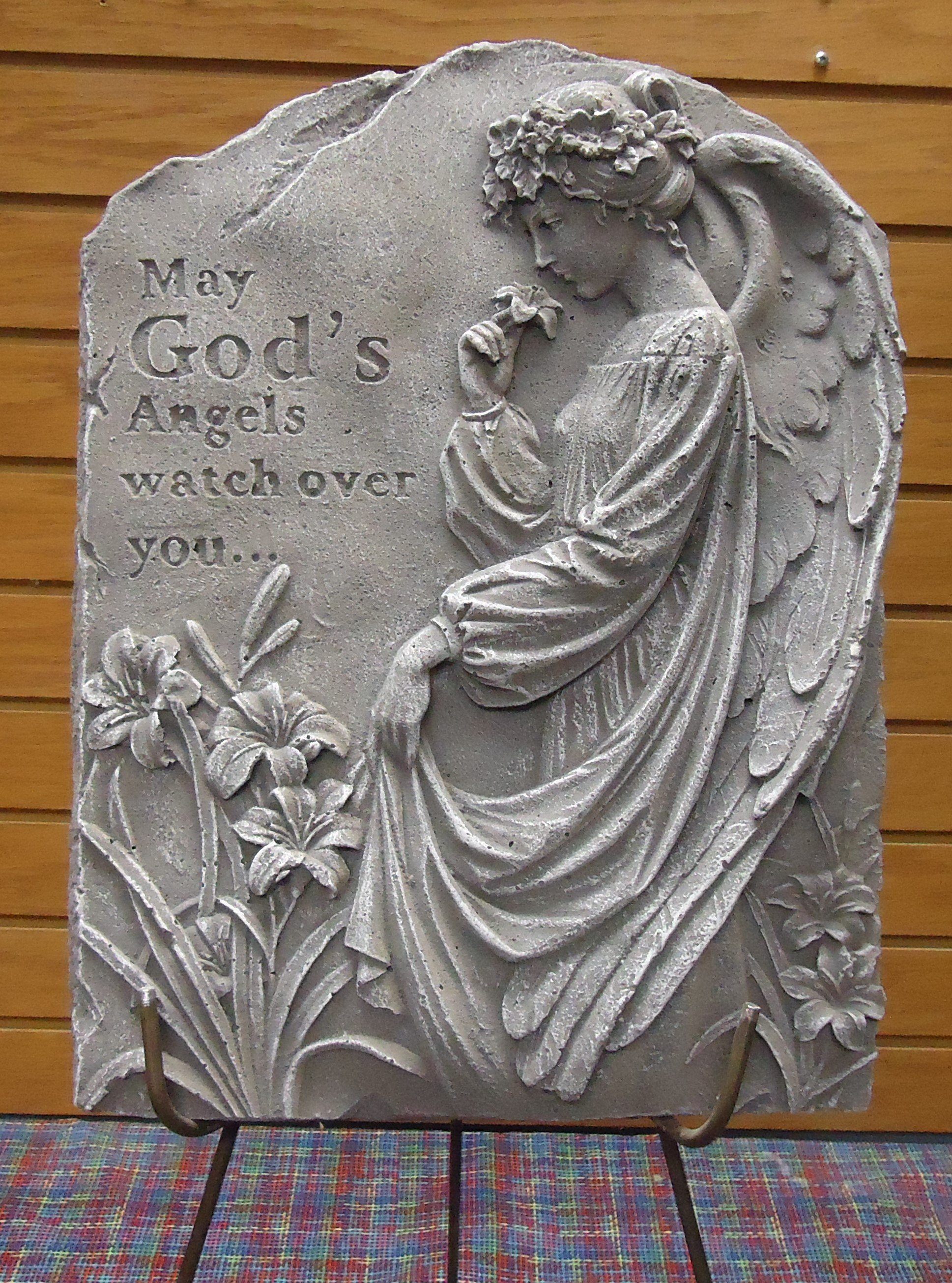 (60) "Concrete" Memorial Stone On Easel
(May Gods Angels Watch Over You)
$65.00