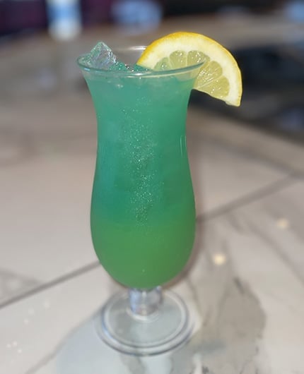 Blueish Green-Colored Cocktail