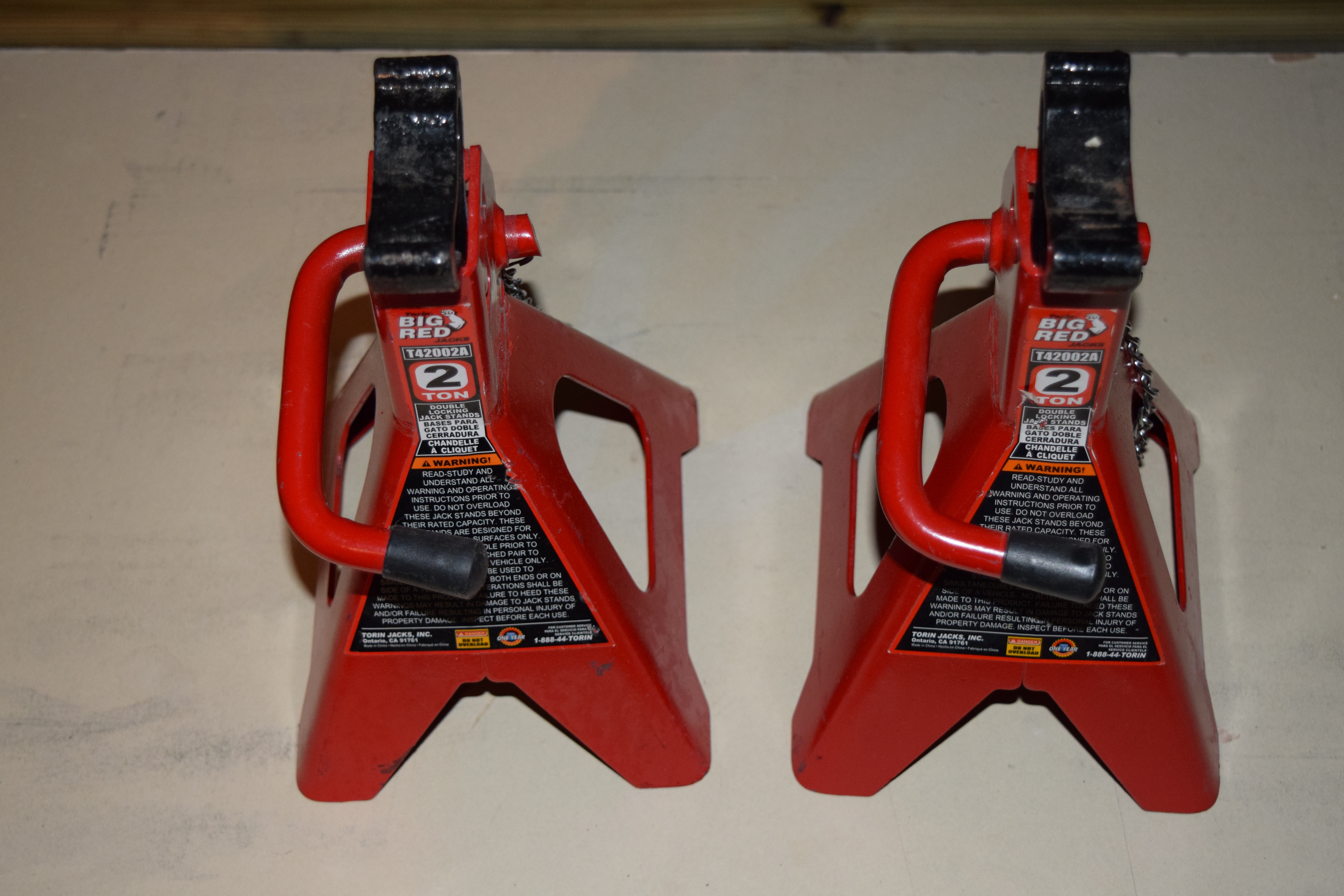 2 Ton Jack Stands (x2, Model T42002A by Big Red Jacks)