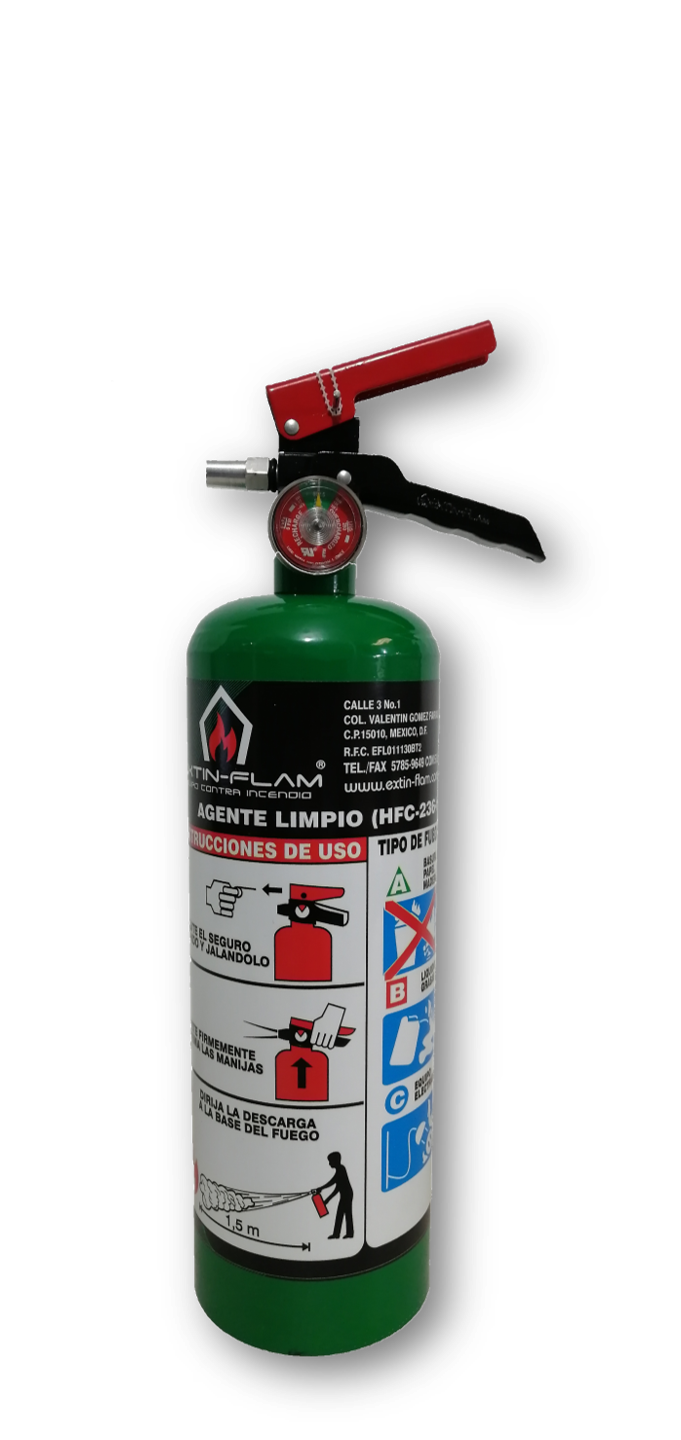 EXTINTOR DE HFC-236fa BC 
CAP. 2 KG