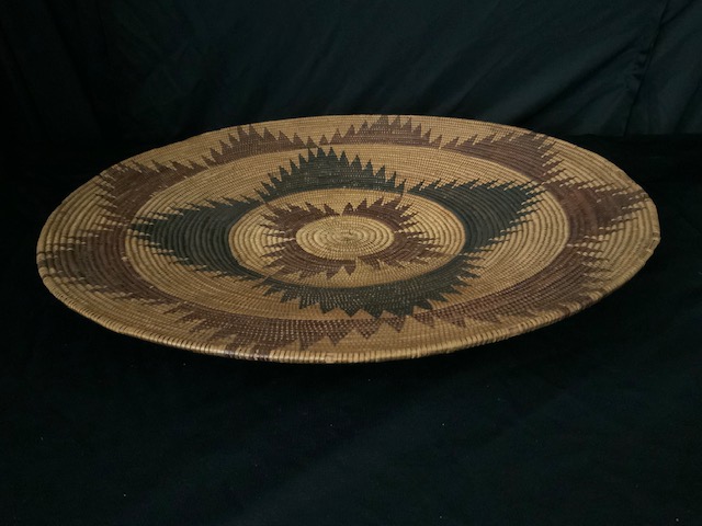 PRODUCT PROFILE:
Product No.: 71250
Description: California 
Maidu Polychrome
 Gambling Tray
PRODUCT NARRATIVE:
• Size:  20 1/2” width