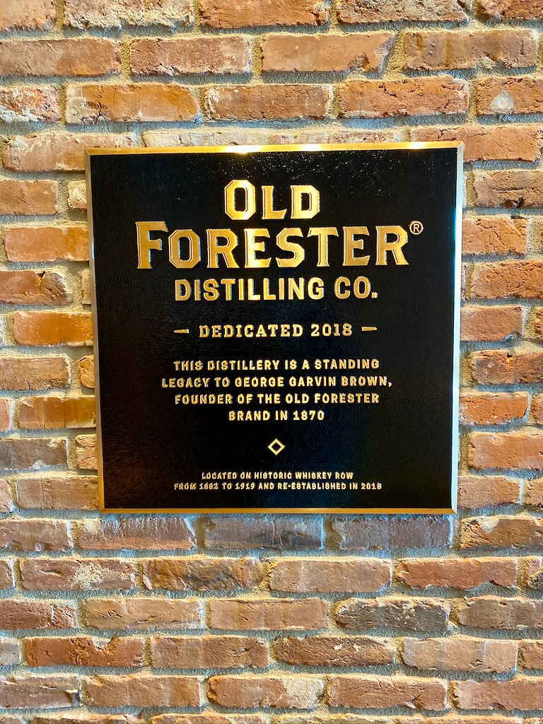 Old Forester Distillery Plaque
