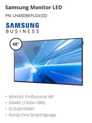 Samsung Monitor Led PN LH48DBEPLGV/ZD Samsung Monitor Led PN LH48DBEPLGV/ZD