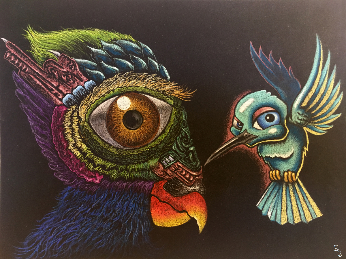 Bird Study, 2018
Pastel on Black Paper 
12 in × 9 in