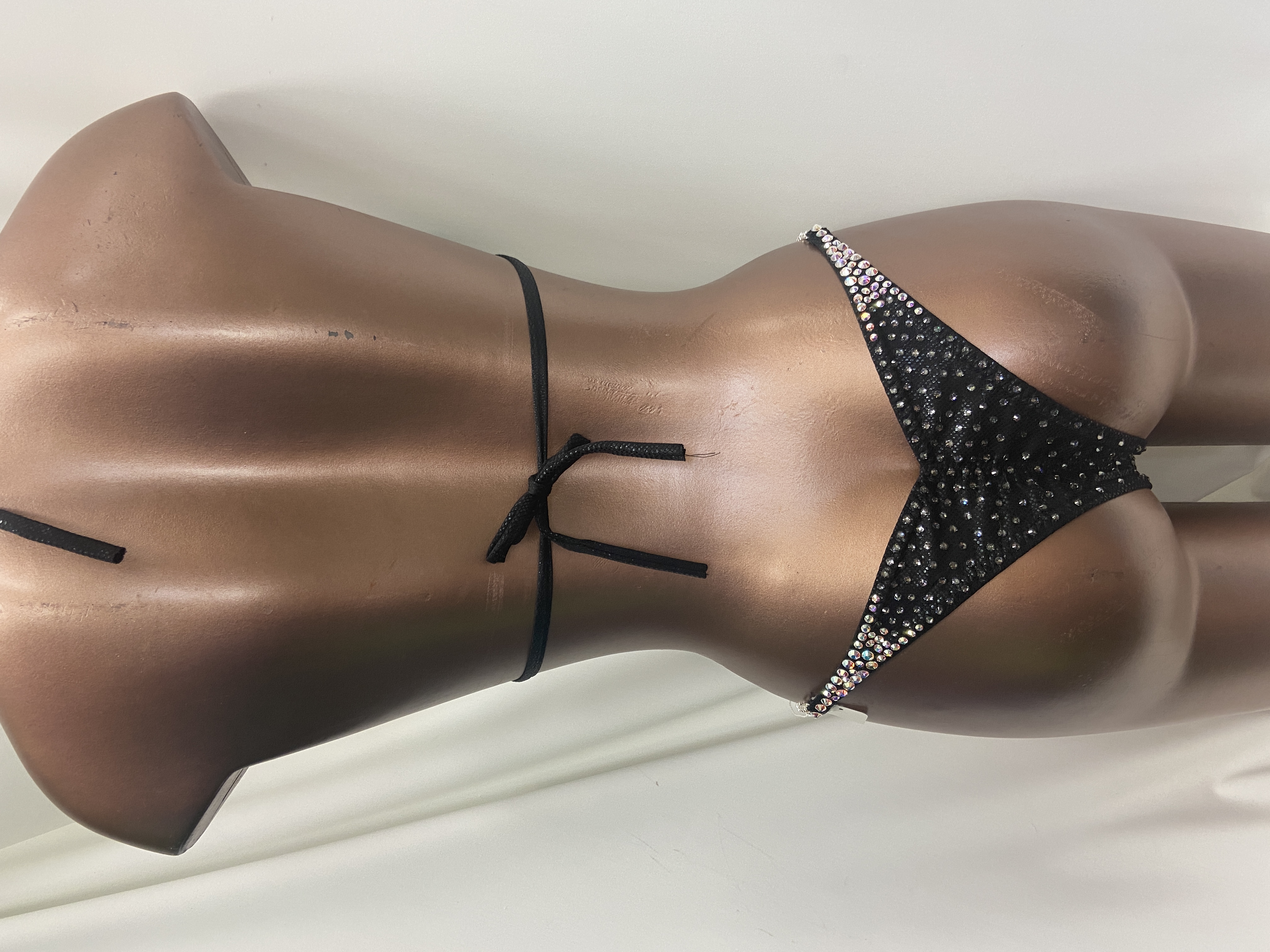 Black hologram Bikini
C Slim sliding top 
xsmall front, xxsmall V back 
$360 New