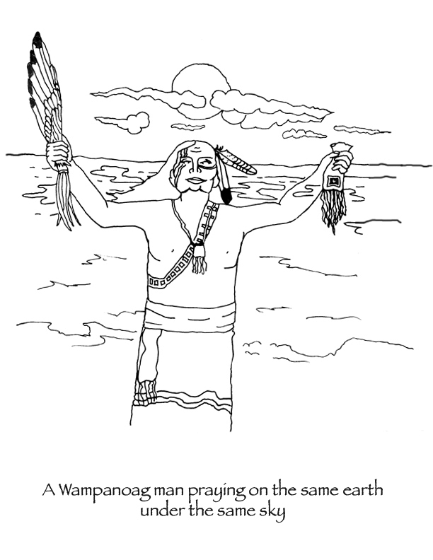 Wampanoag man praying
