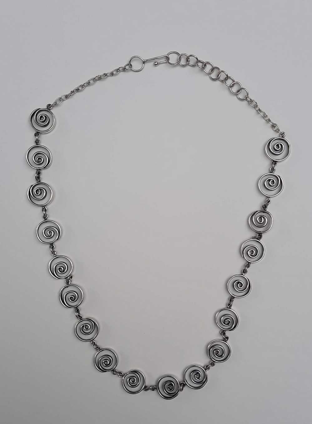 JN004 18-Spirals Necklace Fabricated Sterling Silver 22 inches