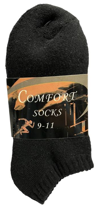 L101 
3PK COMFORT SOCKS LOW CUT BLACK 9-11
UPC 812462030668
L201
3PK COMFORT SOCKS LOW CUT BLACK 10-13
UPC 812462030699
120 CS PACK 