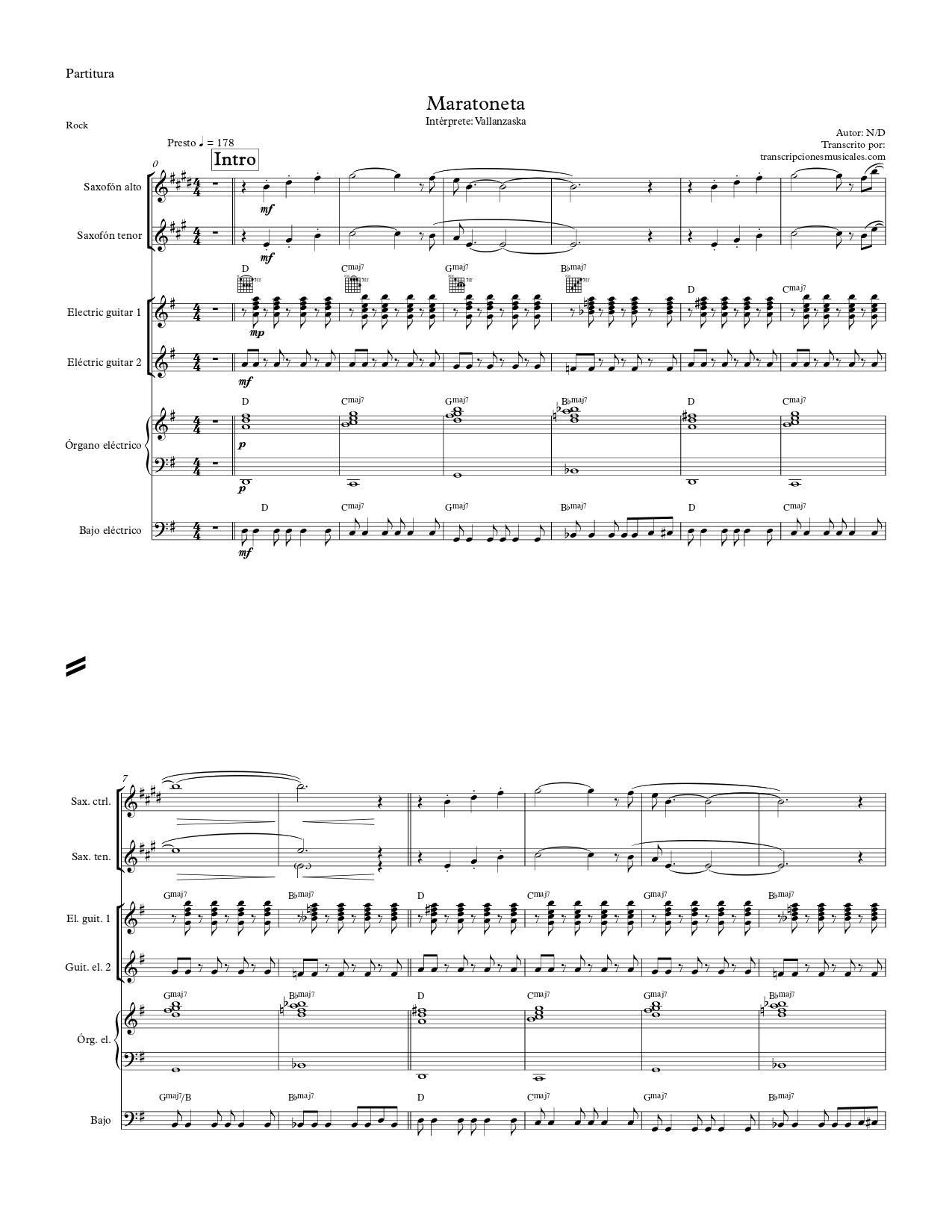 Maratoneta - sheet music page 1