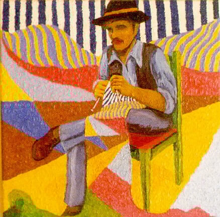 Op-011 KNITMARK 30 in x 30 in Oil on Canvas 1981 private collection