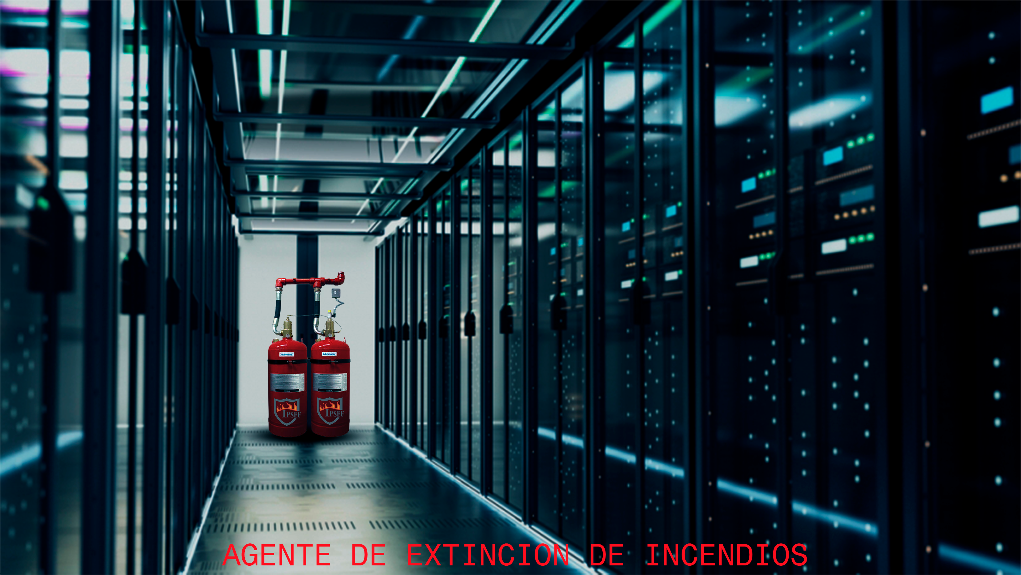 Sistema de agente de extinción de incendios en sala de servidores y centro de datos