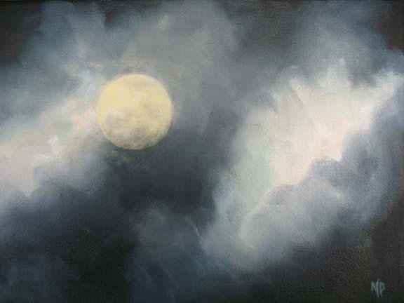 Full Moon 2 - 6"x8"  Oil on Canvas - SOLD