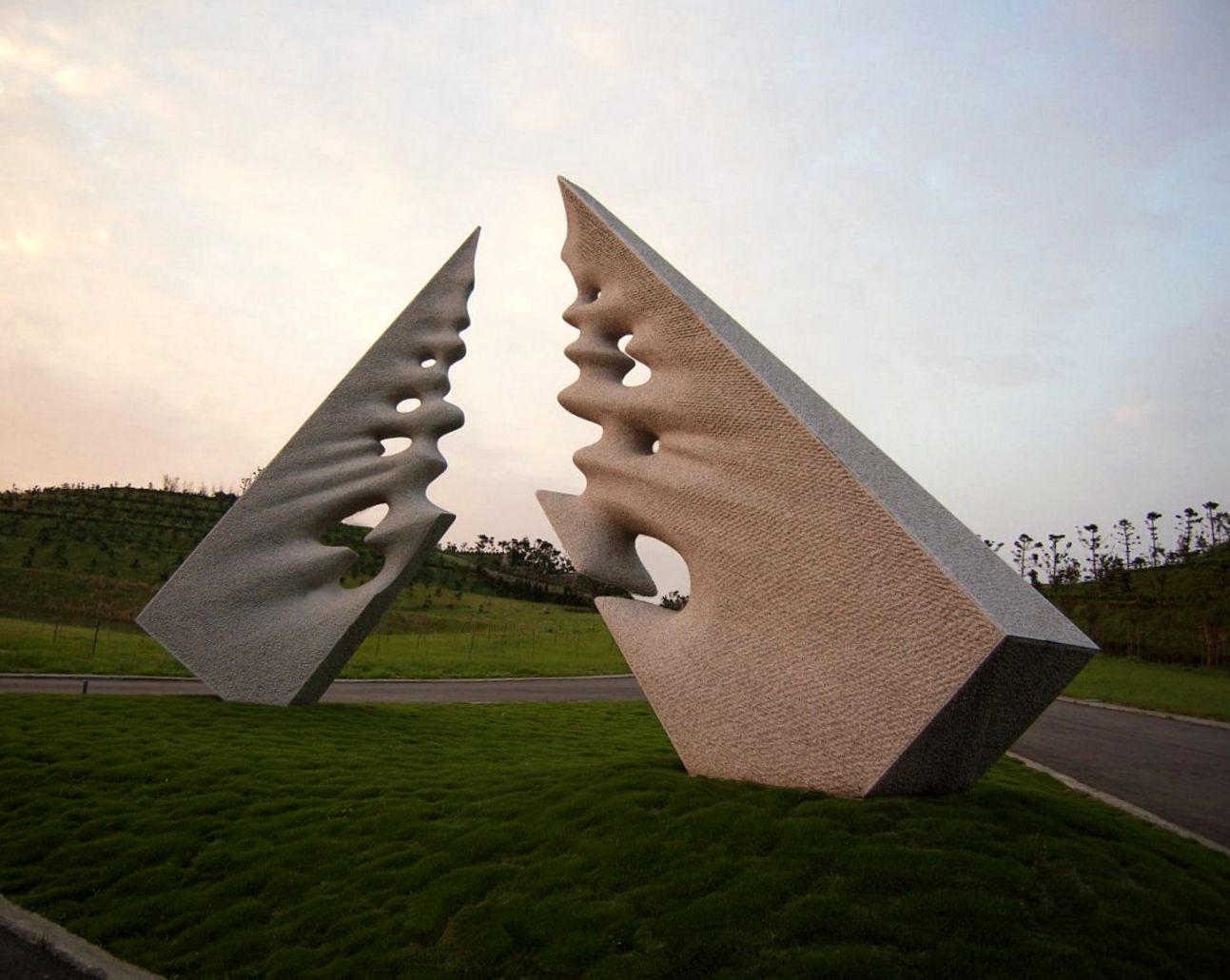 Up the steep river bank, granite, H 700 cm. Memorial park Rose Garden, Taipei, Taiwan, ROC