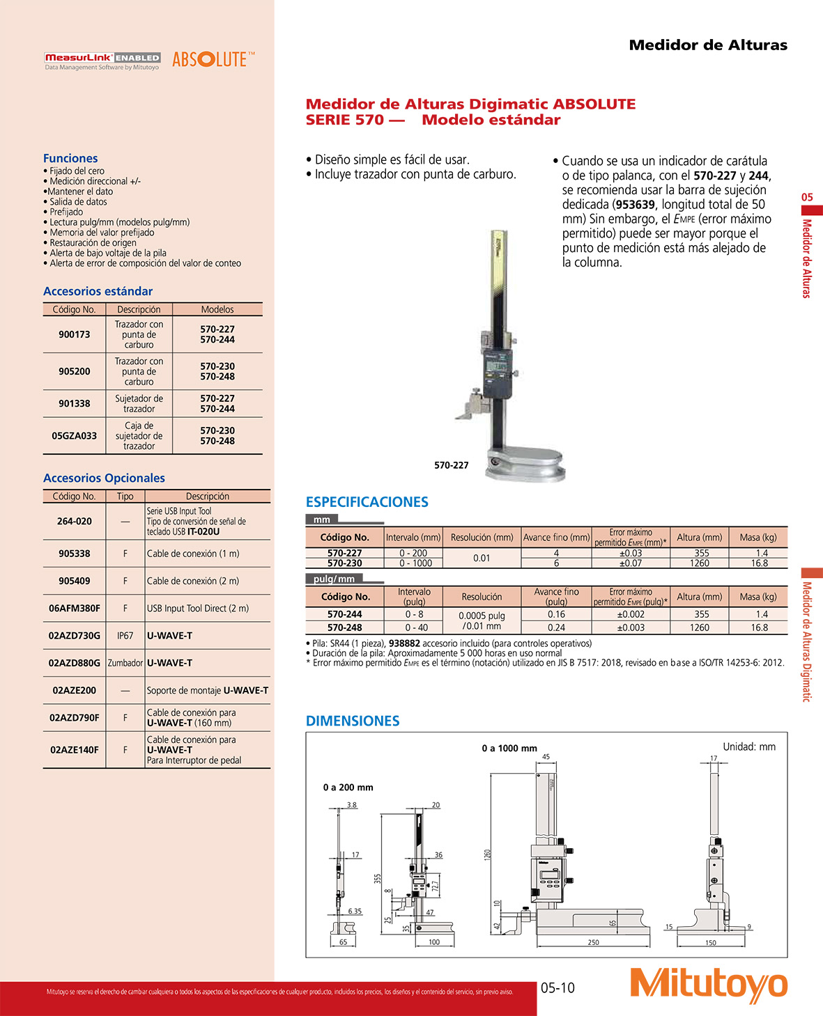 Medidor de alturas digimatic Modelo estandar