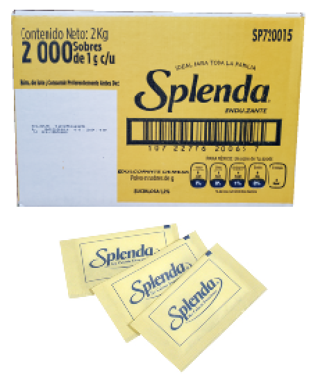 Azúcar Splenda 2000/1 y 300/1
Códigos: 731 y 