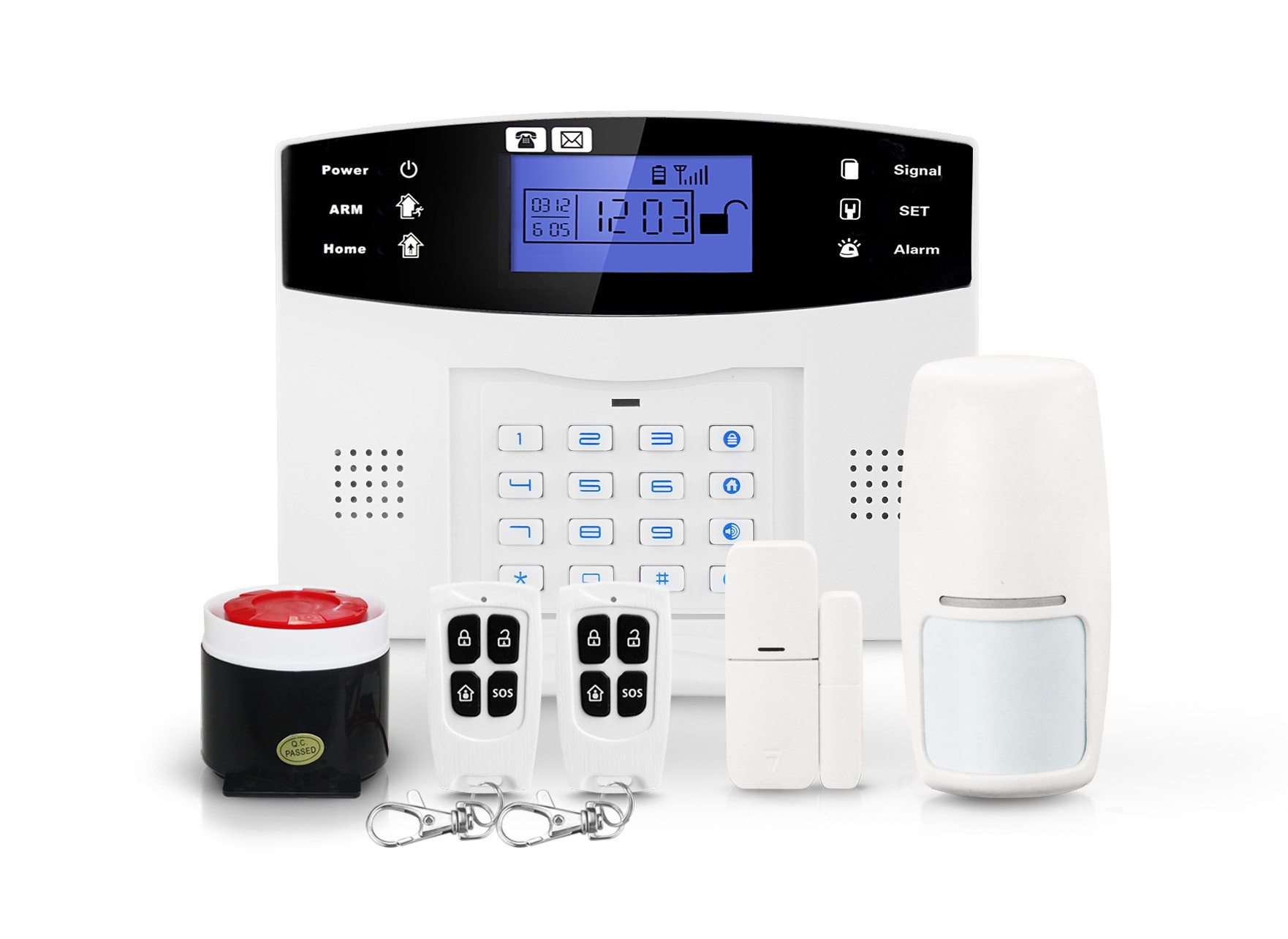 97 Zonas inalámbricas y 7 zonas con conexión de cable Sistema de seguridad de alarma GSM para el hogar LCD Auto Dialer