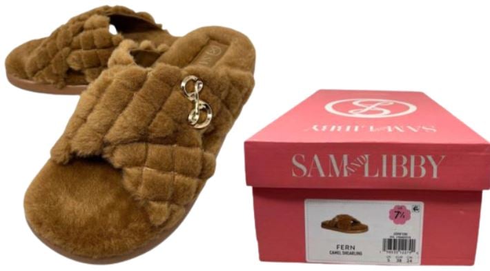 J3390F1200
SAM &amp; LIBBY FURR SLIPPER CAMEL
6 - 6.5 - 7 - 7.5 - 8 - 8.5 - 9 - 9.5
12 CS PACK
