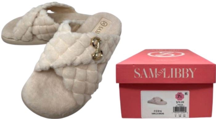 J3390F1250
SAM &amp; LIBBY FURR SLIPPER VANILLA
6 - 6.5 - 7 - 7.5 - 8 - 8.5 - 9 - 9.5
12 CS PACK