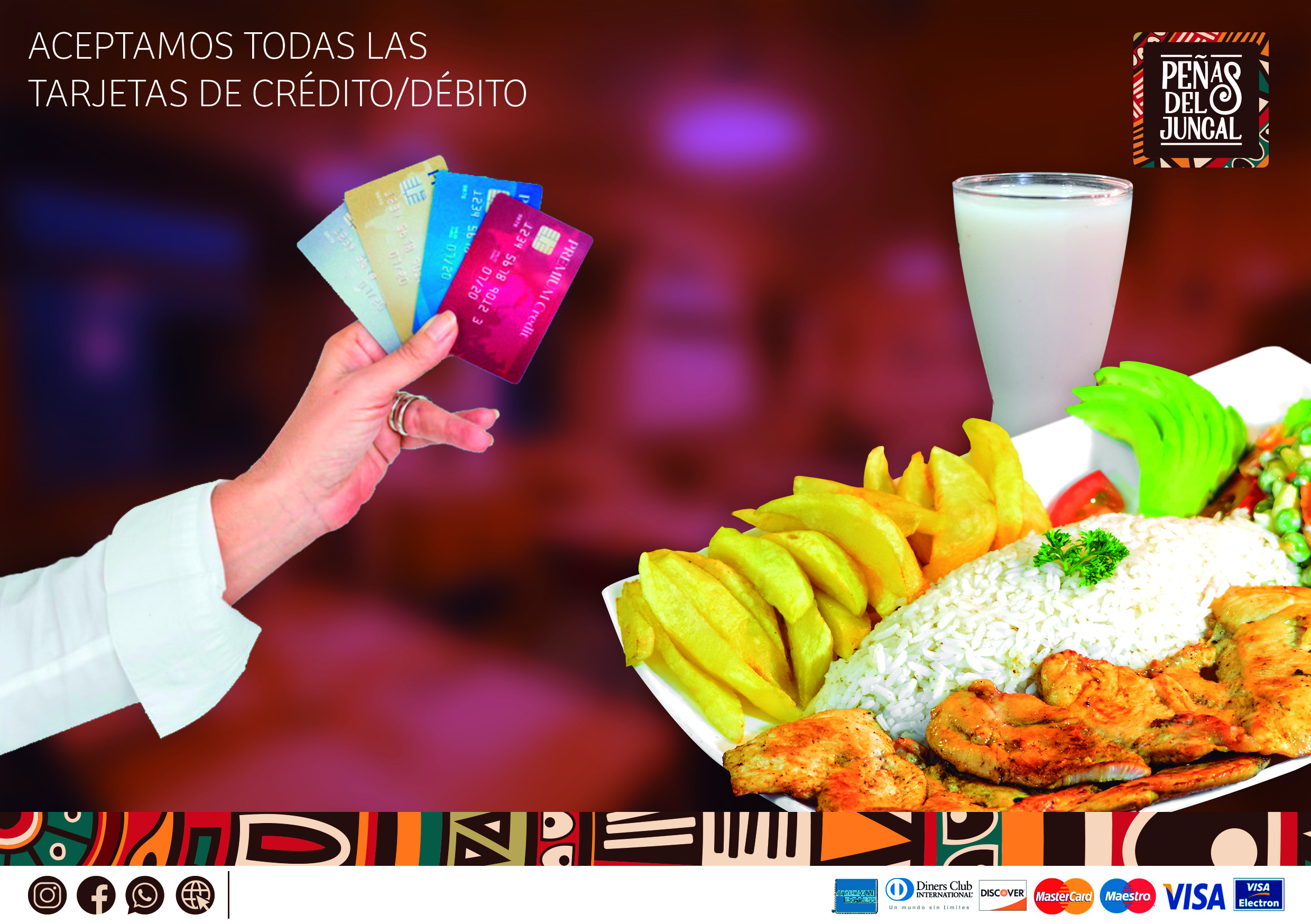 Aceptamos todas tus tarjetas de crédito o débito