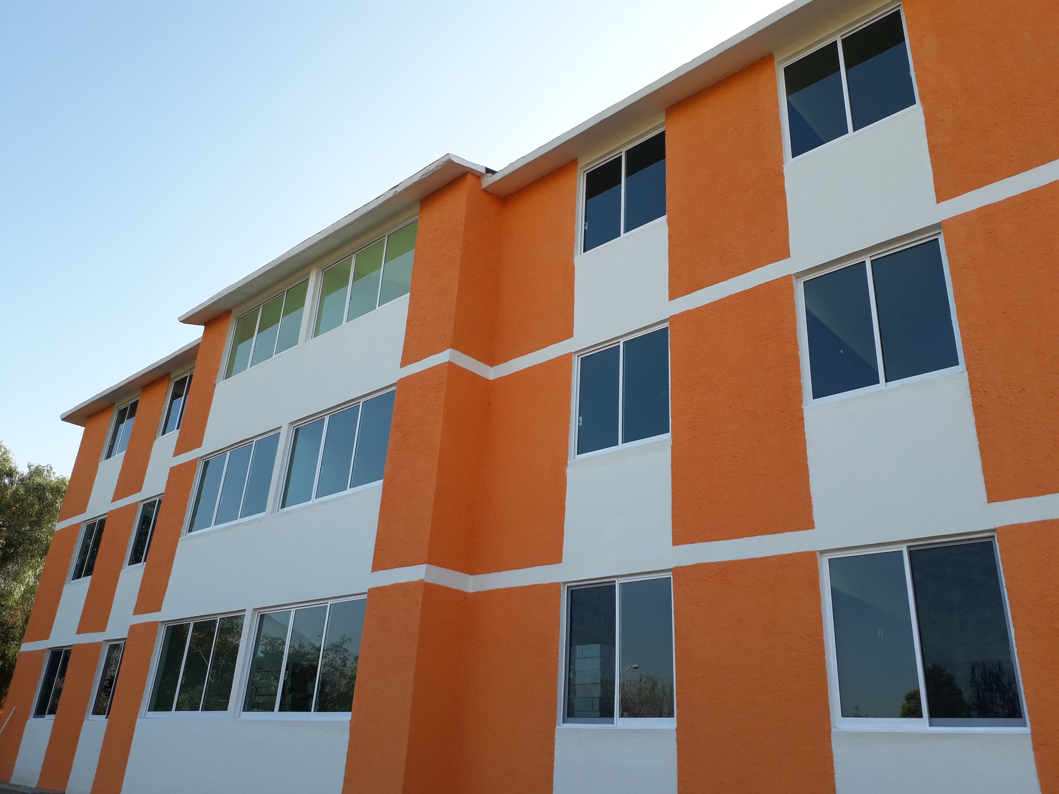 Modern living room with colourful walls