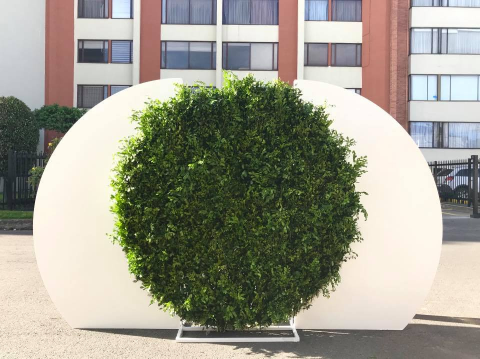 Arco de follaje $ 300.000
Alto 2.03m
Diametro 2m + Pared circular blanca 150.000