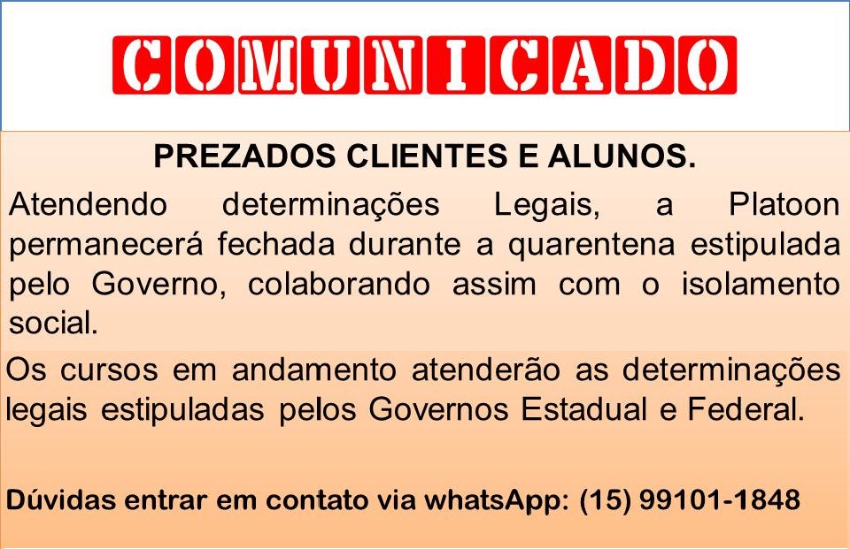 PLATOON ACADEMIA DE VIGILANTE - PLATOON FORMAÇÃO E 
