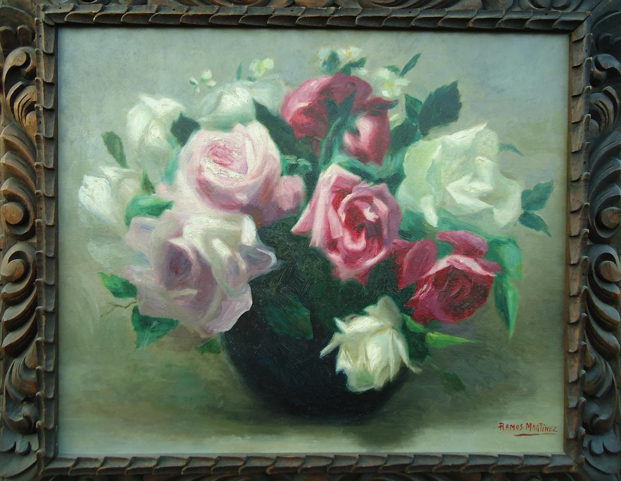 14
Alfredo Ramos Martínez, rosas, 
óleo sobre tabla, 48 x 58 cm