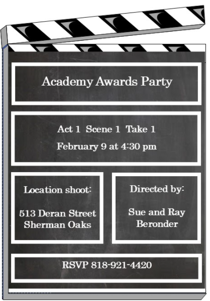 Clapboard Acadmey Awards Party Invitations